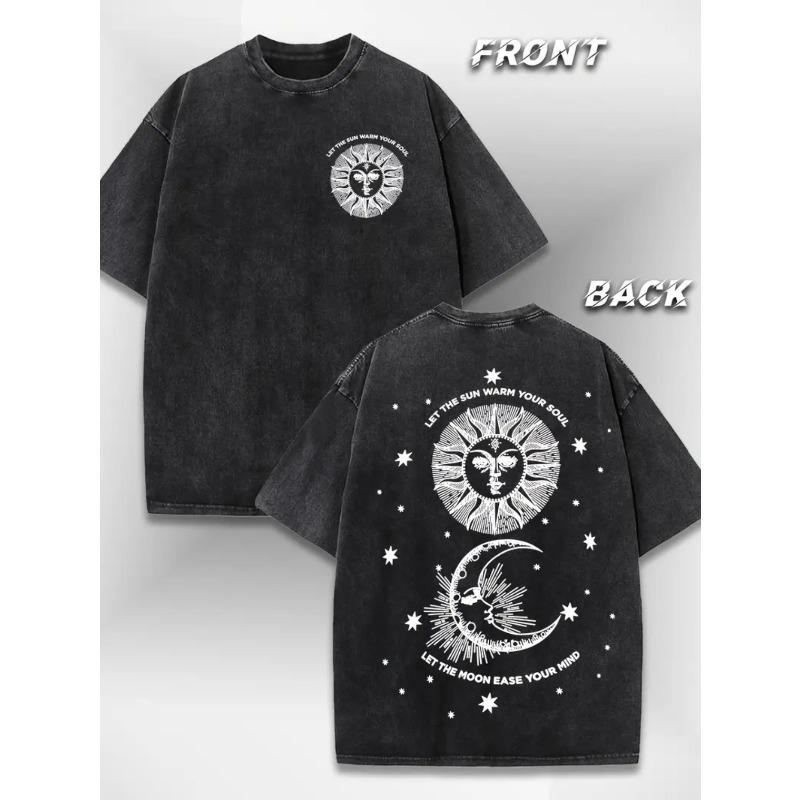 European Size Men s Vintage Washed Cotton, Oversized Loose Fit, Unique Sun and Moon Pattern Print, Casual Fashion Suitable for Casual Wear M чёрный
European Size Men s Vintage Washed Cotton, Oversized Loose Fit, Unique Sun and Moon Pattern Print, Casual Fashion Suitable for Casual Wear M чёрный