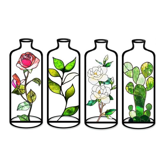 Yousheng 4 Pcs Wire Flower Vases Hollow Desktop Planter with Stained Glass Floral Design Hydroponic Propagation Station Flower Holder for Home Wedding G
Yousheng 4 Pcs Wire Flower Vases Hollow Desktop Planter with Stained Glass Floral Design Hydroponic Propagation Station Flower Holder for Home Wedding G