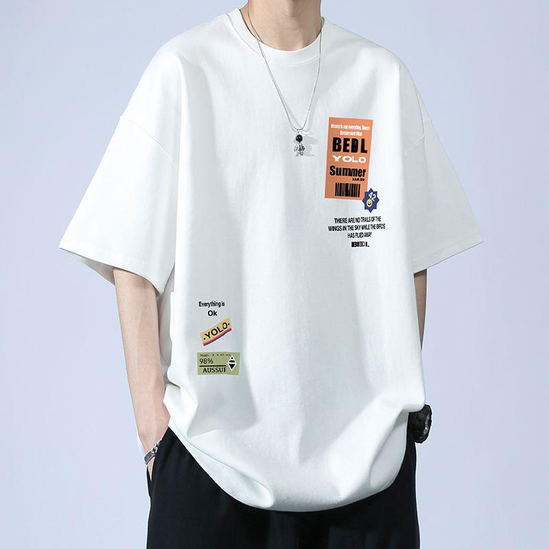 American retro 100% pure cotton short sleeved t-shirt men s summer Hong Kong style handsome loose trendy 3XL белый
American retro 100% pure cotton short sleeved t-shirt men s summer Hong Kong style handsome loose trendy 3XL белый