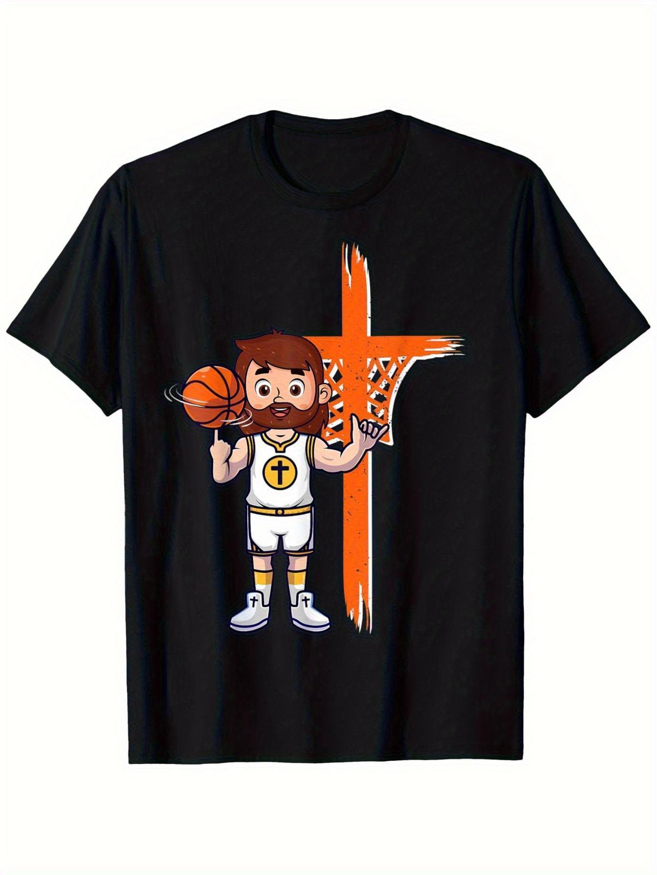 Jesus Basketball Graphic Tee Funny Religious Cross Print Casual Cotton Round Neck T-Shirt For Men 5XL різнокольоровий
Jesus Basketball Graphic Tee Funny Religious Cross Print Casual Cotton Round Neck T-Shirt For Men 5XL різнокольоровий
