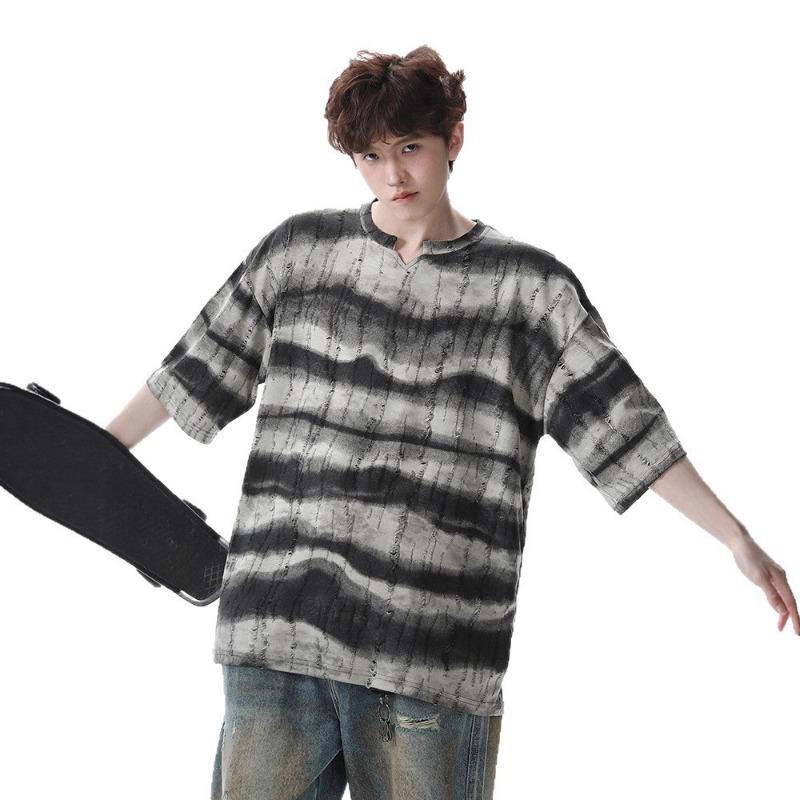 Men Tie Dye Striped Oversized Short Sleeve T Shirt Casual Streetwear Summer Top M серый
Men Tie Dye Striped Oversized Short Sleeve T Shirt Casual Streetwear Summer Top M серый
