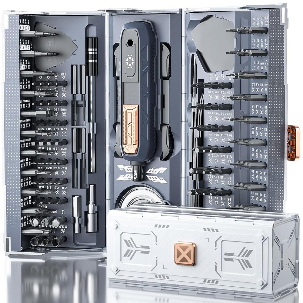 JAKEMY 180In1 Precision Screwdriver Set with Magnetic Bits - Electric or Manual Version Optional for Laptop/Phone/Glasses Repair
JAKEMY 180In1 Precision Screwdriver Set with Magnetic Bits - Electric or Manual Version Optional for Laptop/Phone/Glasses Repair