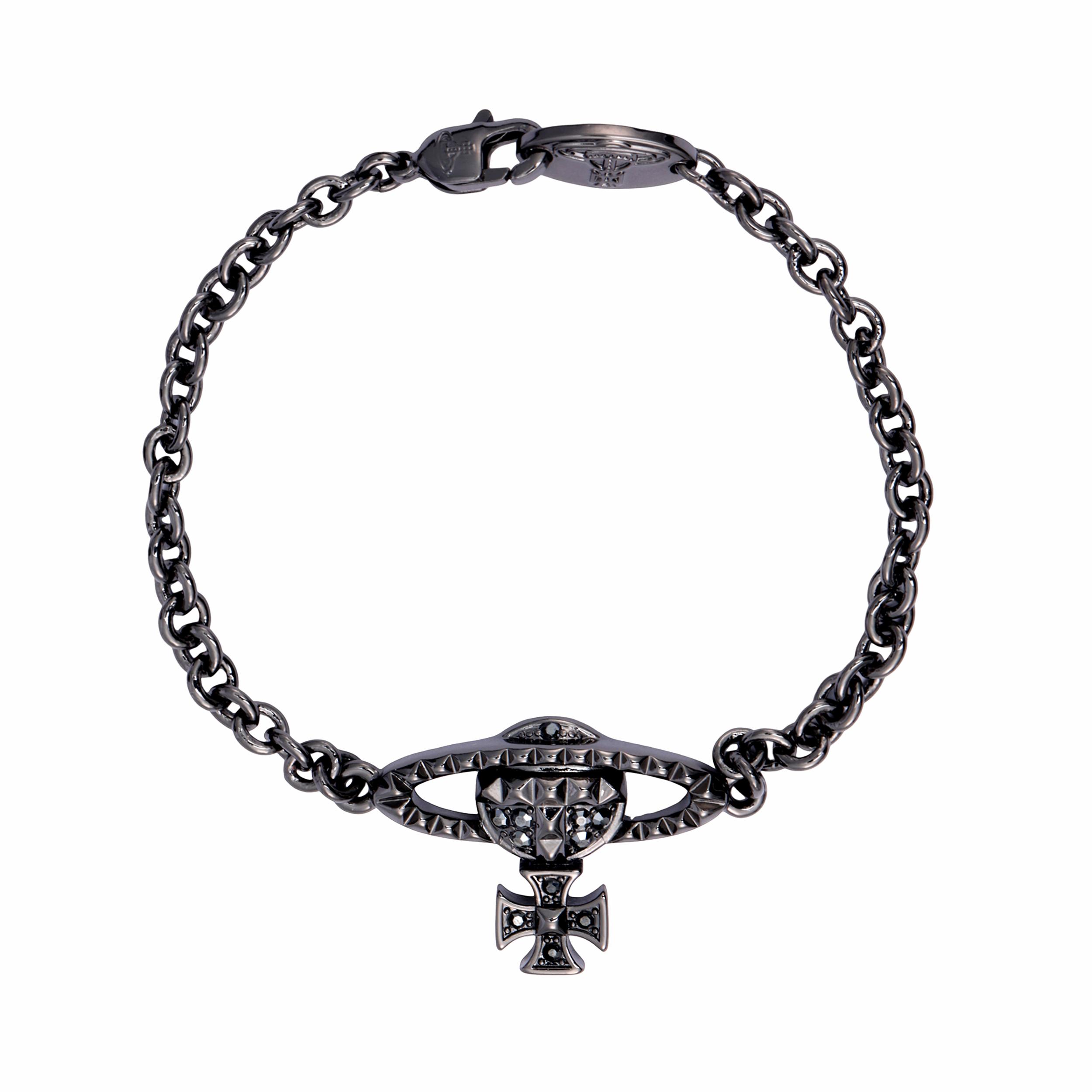 Vivienne Westwood Mayfair Classic Studded Saturn Relief Decorative Bracelet Men Bracelets Gunmetal 61020215-02N101 Box,M2
Vivienne Westwood Mayfair Classic Studded Saturn Relief Decorative Bracelet Men Bracelets Gunmetal 61020215-02N101 Box,M2
