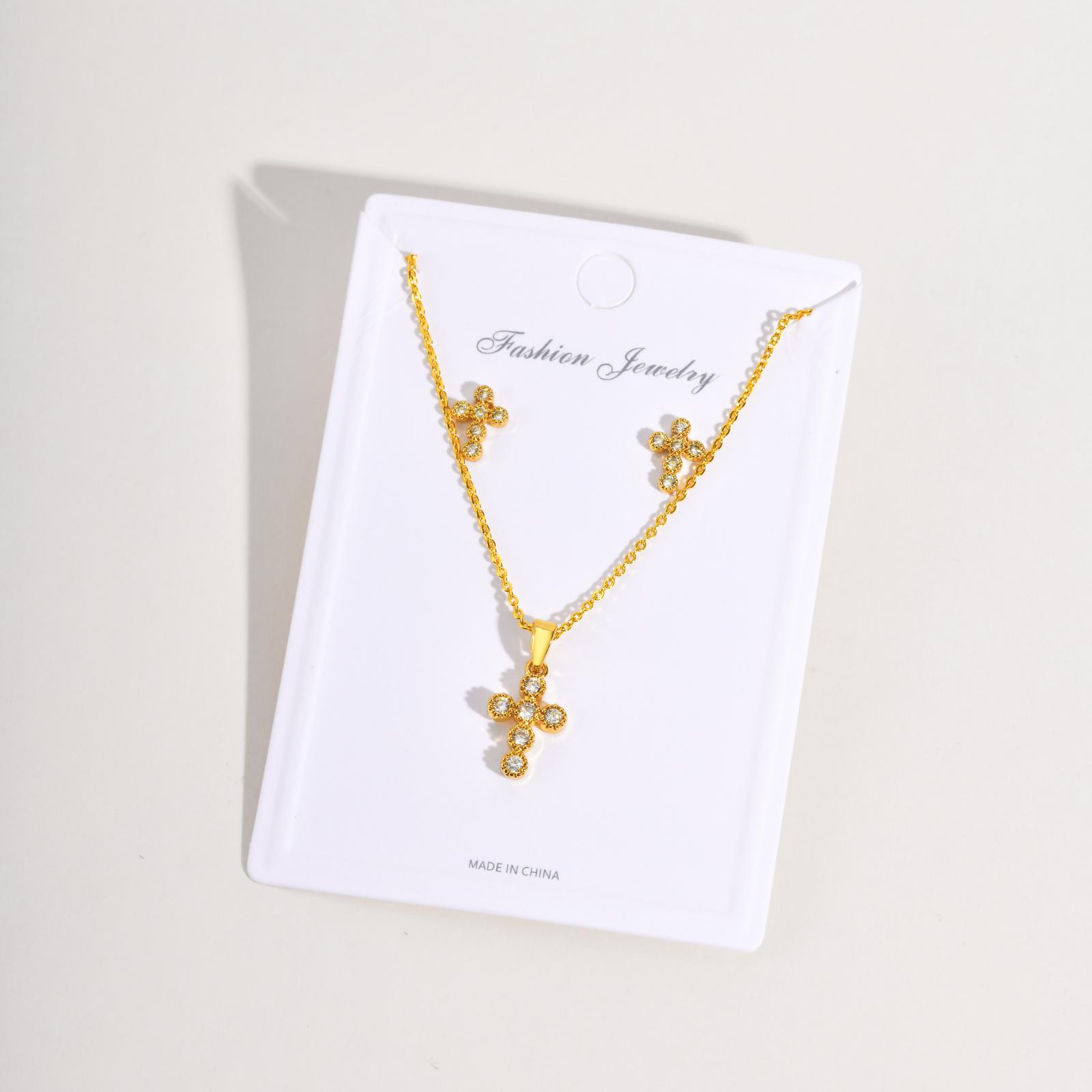 Exquisite Zircon Cross Necklace Earrings Set Charms Earrings Necklace Clavicle Collar Chain Necklace Easter Jewelry Gift
Exquisite Zircon Cross Necklace Earrings Set Charms Earrings Necklace Clavicle Collar Chain Necklace Easter Jewelry Gift