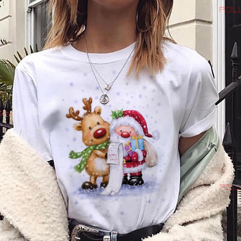 Прекрасная футболка с оленем Harajuku, женская модная рождественская футболка с Санта-Клаусом и коротким рукавом, подходит для всех сезонов, футболки
Прекрасная футболка с оленем Harajuku, женская модная рождественская футболка с Санта-Клаусом и коротким рукавом, подходит для всех сезонов, футболки