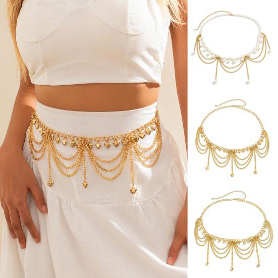 Metallic Solid Color Waist Chain Heart Pendant Multi Layer Tassel Geometric Pattern Electroplated Waist Belt Nightclubs Festivals Charm A
Metallic Solid Color Waist Chain Heart Pendant Multi Layer Tassel Geometric Pattern Electroplated Waist Belt Nightclubs Festivals Charm A