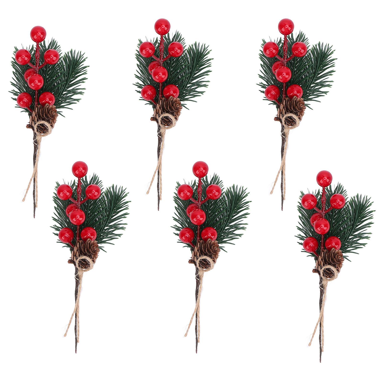 6PCS Artificial Pine Branches with Red Berry and Cone Decorative Pine Needle Picks for Garden
6PCS Artificial Pine Branches with Red Berry and Cone Decorative Pine Needle Picks for Garden