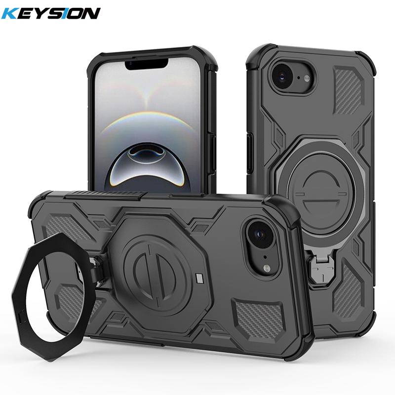 KEYSION Shockproof Magnetic Case for iPhone 16e Soft Silicone+PC Upright Live Metal Ring Stand Phone Back Cover for iPhone 16e for iPhone 16e чорний
KEYSION Shockproof Magnetic Case for iPhone 16e Soft Silicone+PC Upright Live Metal Ring Stand Phone Back Cover for iPhone 16e for iPhone 16e чорний