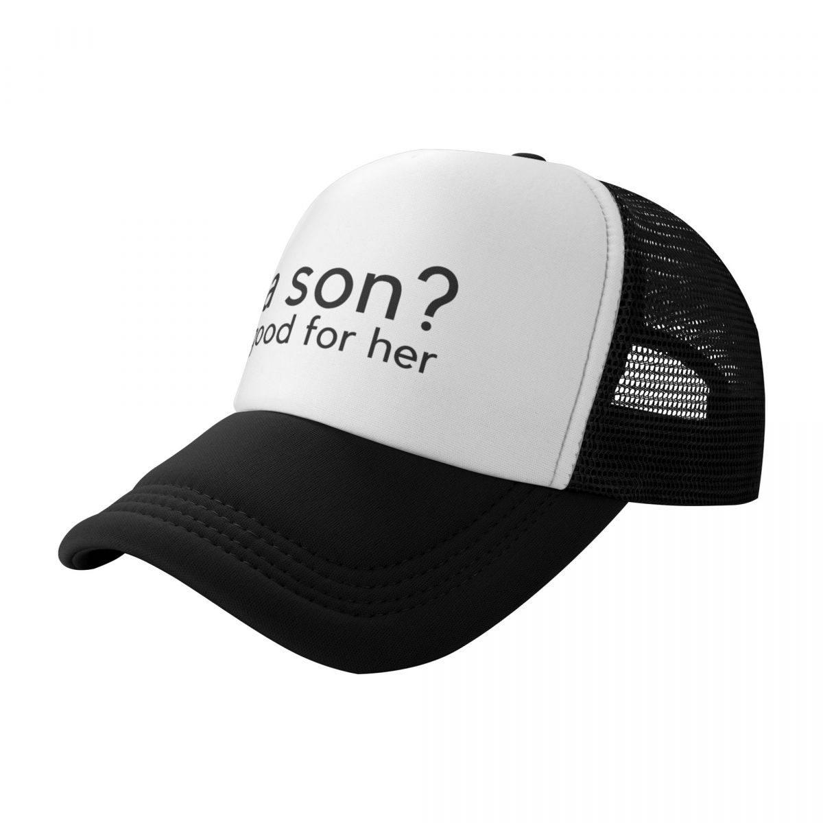 a son good for her (classic font) Baseball Cap cute Sunscreen derby hat Trucker Cap Hat For Women 2023 Men S
a son good for her (classic font) Baseball Cap cute Sunscreen derby hat Trucker Cap Hat For Women 2023 Men S
