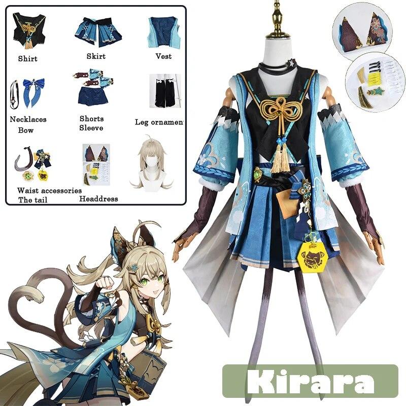 Аниме Genshin Impact Kirara, карнавальный костюм, парик, кошачий хвост Inazuma, сексуальное платье для девочек и женщин, костюм на Хэллоуин, карнавальные наряды в стиле комиксов
Аниме Genshin Impact Kirara, карнавальный костюм, парик, кошачий хвост Inazuma, сексуальное платье для девочек и женщин, костюм на Хэллоуин, карнавальные наряды в стиле комиксов