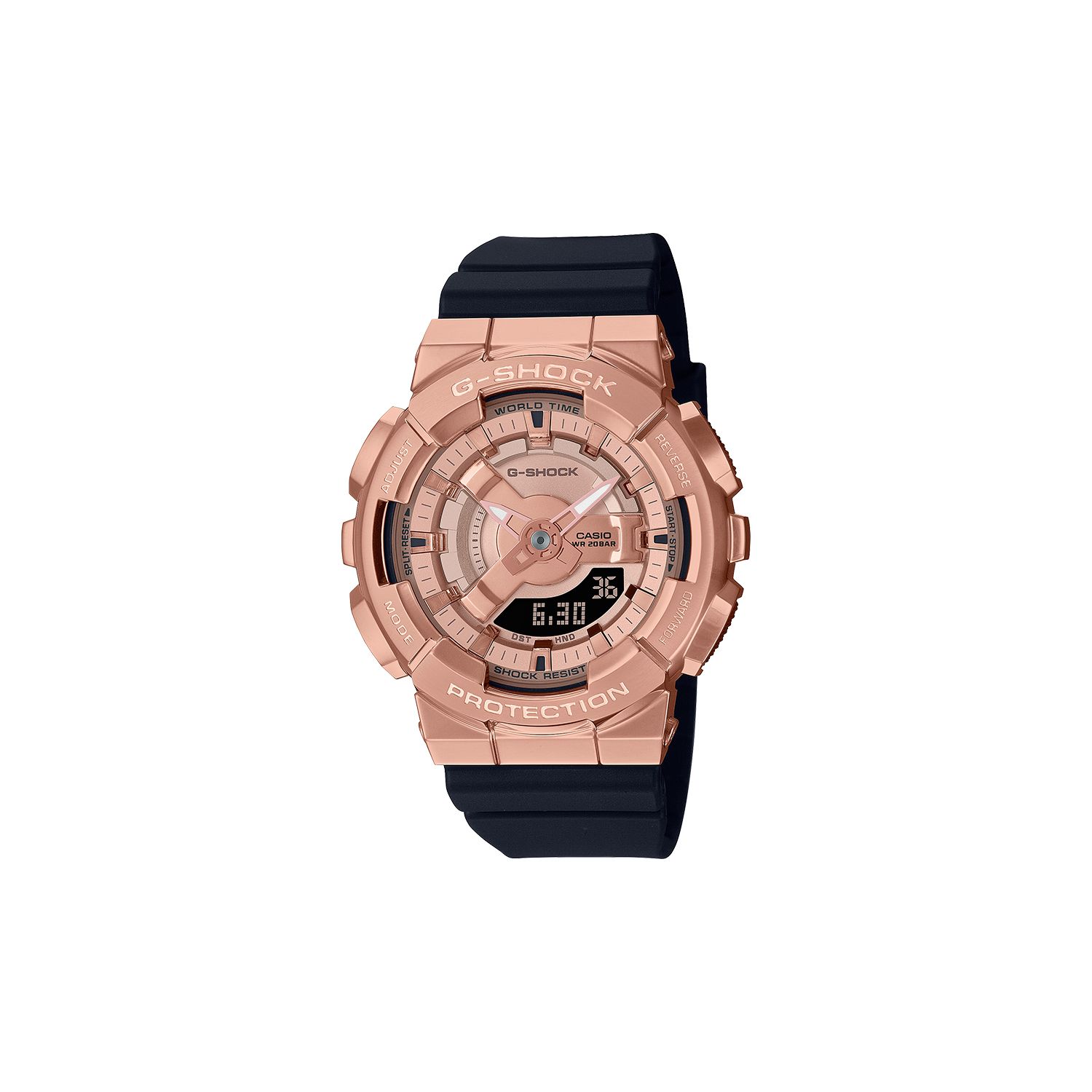Casio Full Metal Series Round Shock Resistant Luminous Waterproof Pointer Dual Display Quartz Movement Resin Strap Watch Women watches GM-S110PG-1APR Pink Gold Watch Case
Casio Full Metal Series Round Shock Resistant Luminous Waterproof Pointer Dual Display Quartz Movement Resin Strap Watch Women watches GM-S110PG-1APR Pink Gold Watch Case