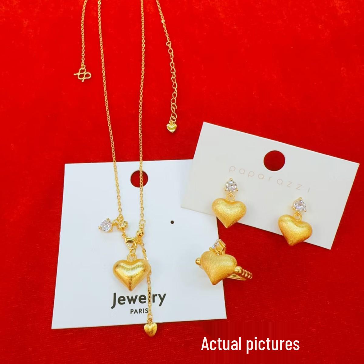 Gold Peach Heart Tassel Necklace and Earrings Set Peach Heart Tassel Ring
Gold Peach Heart Tassel Necklace and Earrings Set Peach Heart Tassel Ring