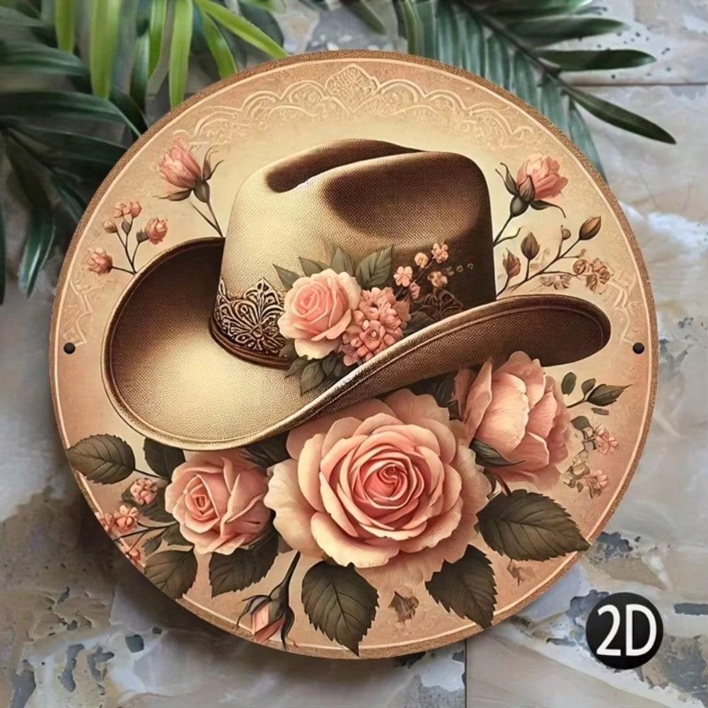 Vintage Western Metal Wall Decor Pink Rose Flower Cowboy Hat Sign Home Art 20x20 різнокольоровий
Vintage Western Metal Wall Decor Pink Rose Flower Cowboy Hat Sign Home Art 20x20 різнокольоровий