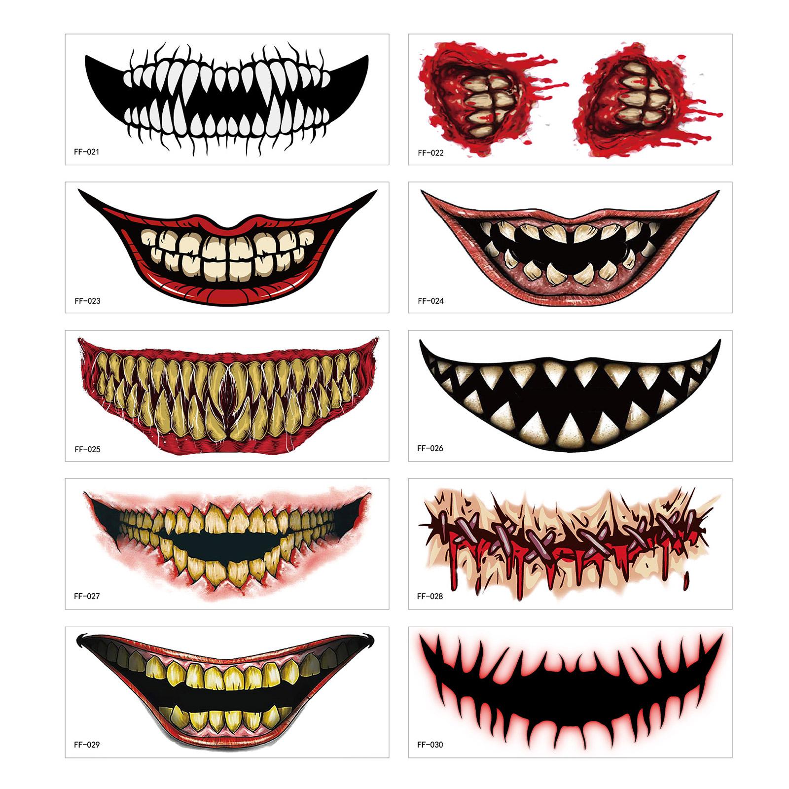 Halloween Clown Big Mouths Tattooed Sticker Temporary Tattooed Face Decals Prank Prop for Halloween Cosplay Party Decor S1
Halloween Clown Big Mouths Tattooed Sticker Temporary Tattooed Face Decals Prank Prop for Halloween Cosplay Party Decor S1