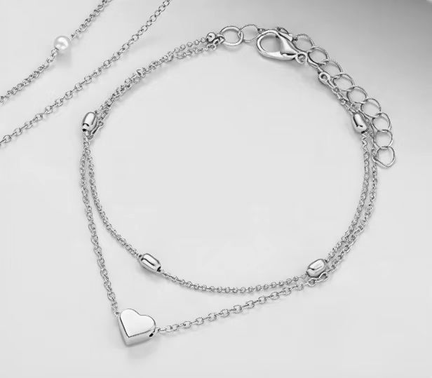 New Sweet Exquisite Heart-shaped Pendant Double-layered Pearl Layering Necklace Bracelet Set for Women Fashion Jewelry Sets Gift
New Sweet Exquisite Heart-shaped Pendant Double-layered Pearl Layering Necklace Bracelet Set for Women Fashion Jewelry Sets Gift