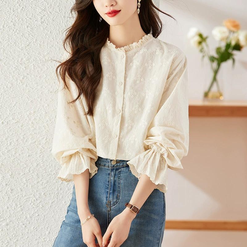 Вышитая женская рубашка, платье с длинными рукавами на весну и осень, блузка с кружевным воротником, рубашка 2XL
Вышитая женская рубашка, платье с длинными рукавами на весну и осень, блузка с кружевным воротником, рубашка 2XL