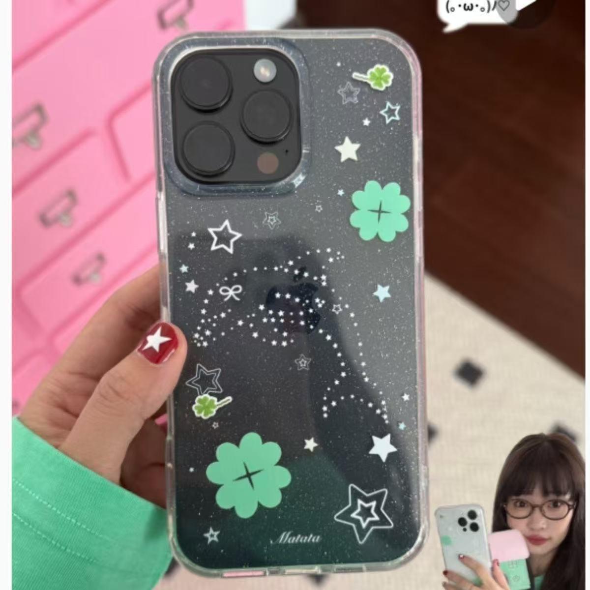 Four-Leaf Clover Dolphin Glitter Case for iPhone 17 Pro Max and Models 16, 15, 14, 13 14
Four-Leaf Clover Dolphin Glitter Case for iPhone 17 Pro Max and Models 16, 15, 14, 13 14