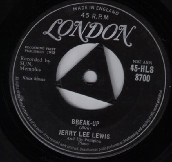 7inch Record JERRY LEE LEWIS - Break-Up 45HLS8700 London Records 1958 UK Rock Used
7inch Record JERRY LEE LEWIS - Break-Up 45HLS8700 London Records 1958 UK Rock Used