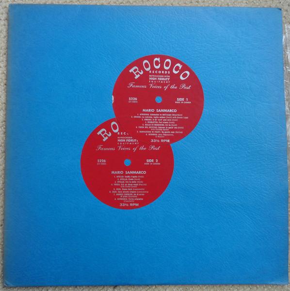 LP Record GIUSEPPE MARIO SAMMARCO Mario Sammarco 5226 Rococo Records Canada Classical Used
LP Record GIUSEPPE MARIO SAMMARCO Mario Sammarco 5226 Rococo Records Canada Classical Used