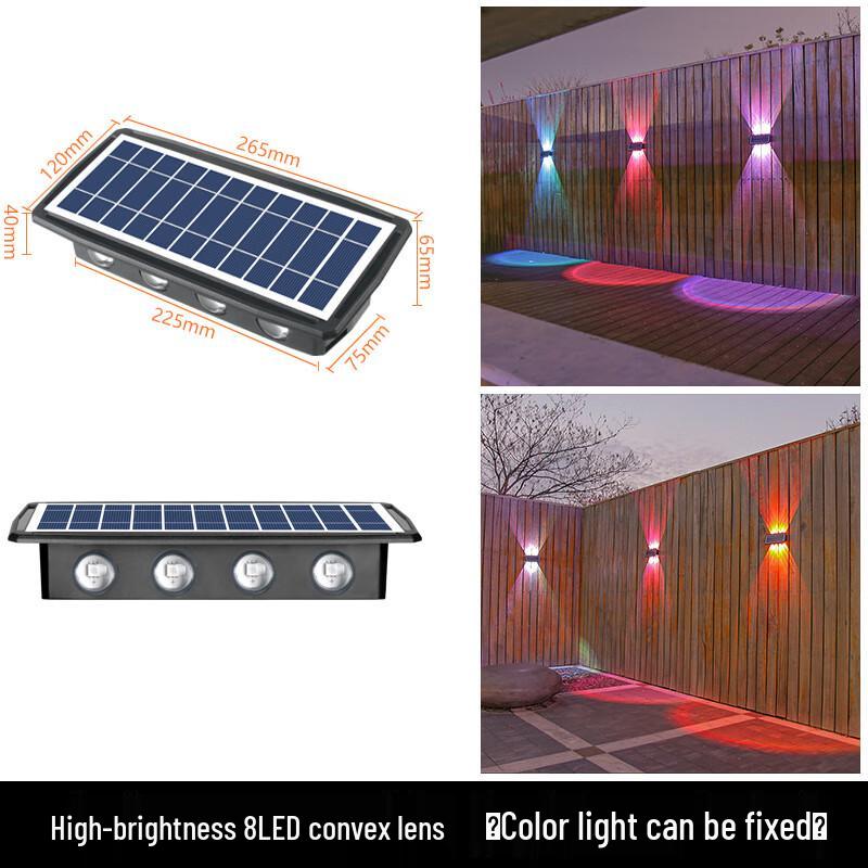 Outdoor Solar 8LED Color-Changing Wall Washer Light
Outdoor Solar 8LED Color-Changing Wall Washer Light
