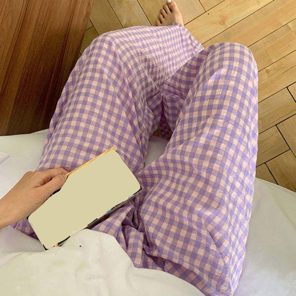 Trousers Stripe Grid Pants High Waist Loose-fit Plaid Sleepwear Lattice Pajams Pants Teenagers M-Purple Short
Trousers Stripe Grid Pants High Waist Loose-fit Plaid Sleepwear Lattice Pajams Pants Teenagers M-Purple Short