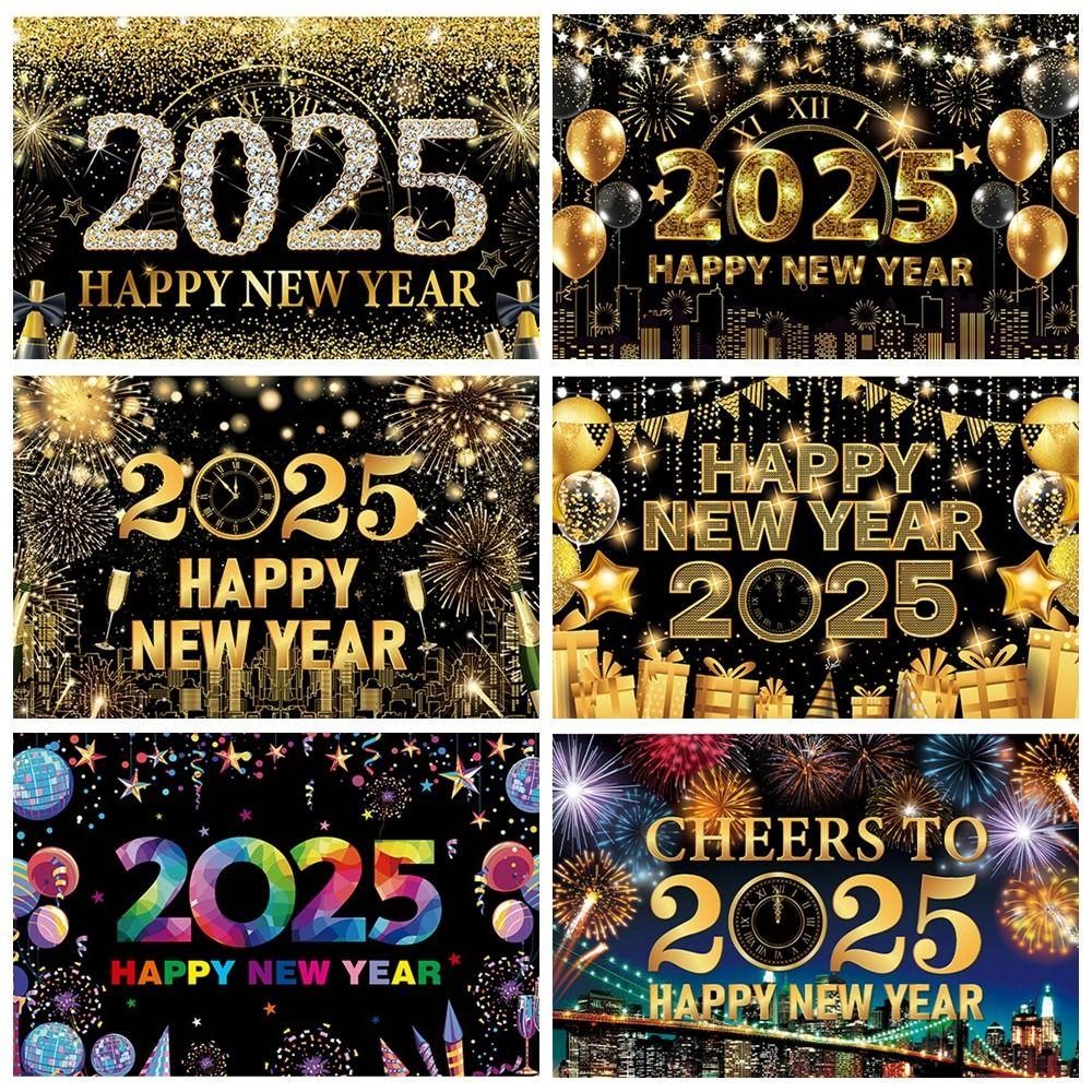 180x115cm Happy New Year Photography Backdrop 2025 Background Banner Photography Props Style 8
180x115cm Happy New Year Photography Backdrop 2025 Background Banner Photography Props Style 8