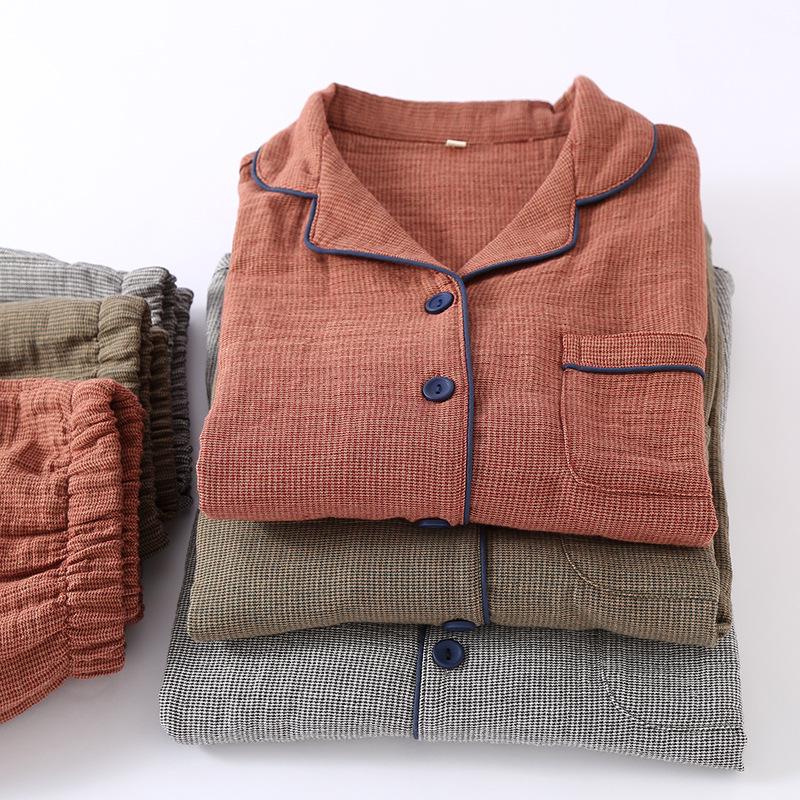 Японская пижама для пары из хлопковой марли MUJI, на четыре сезона, тонкая с длинным рукавом и брюками, простая домашняя одежда унисекс Large
Японская пижама для пары из хлопковой марли MUJI, на четыре сезона, тонкая с длинным рукавом и брюками, простая домашняя одежда унисекс Large