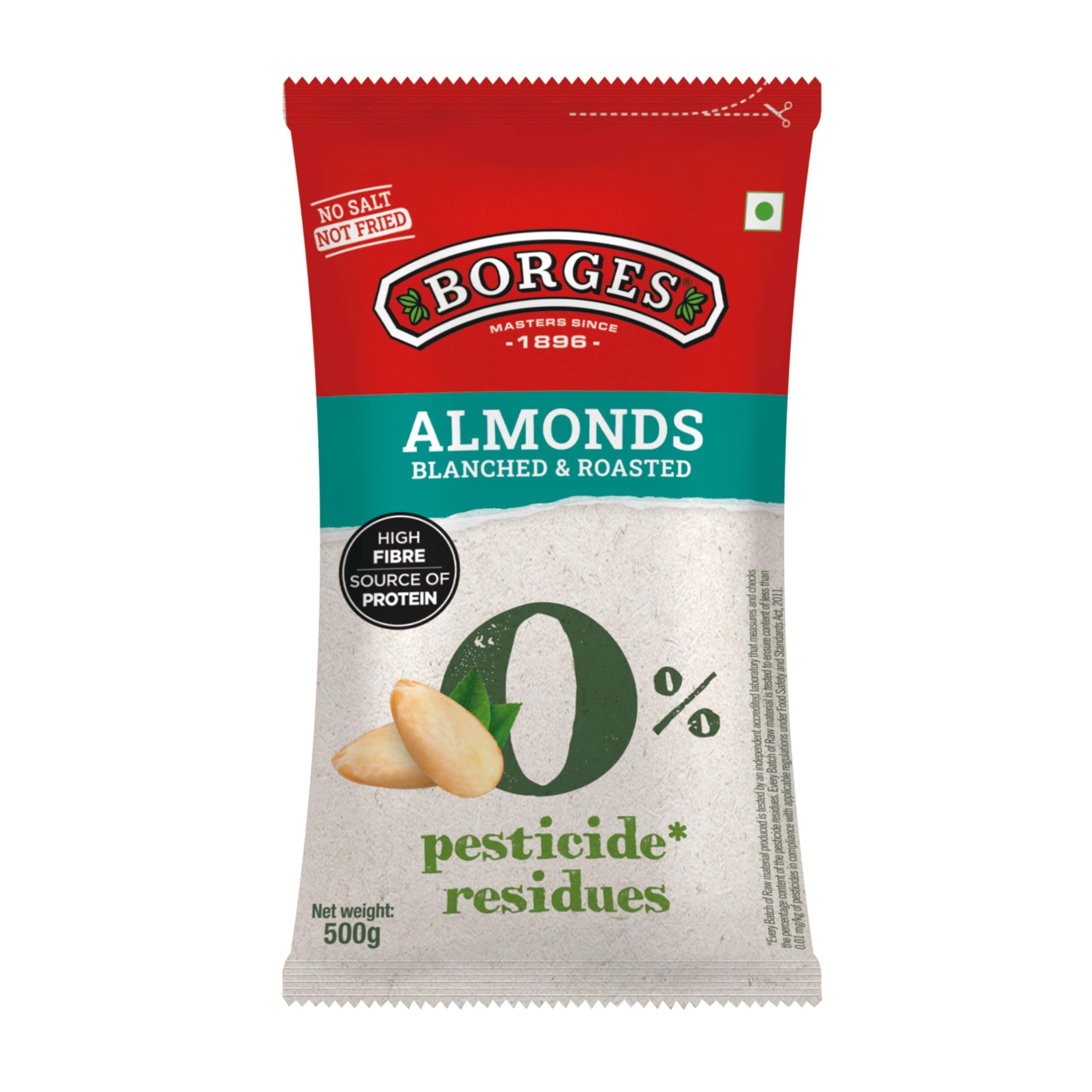 Borges ZPR almonds - 500g | Blanched & Roasted | Certified Zero Pesticide residue | Premium Spanish variety | Hygienically produced
Borges ZPR almonds - 500g | Blanched & Roasted | Certified Zero Pesticide residue | Premium Spanish variety | Hygienically produced