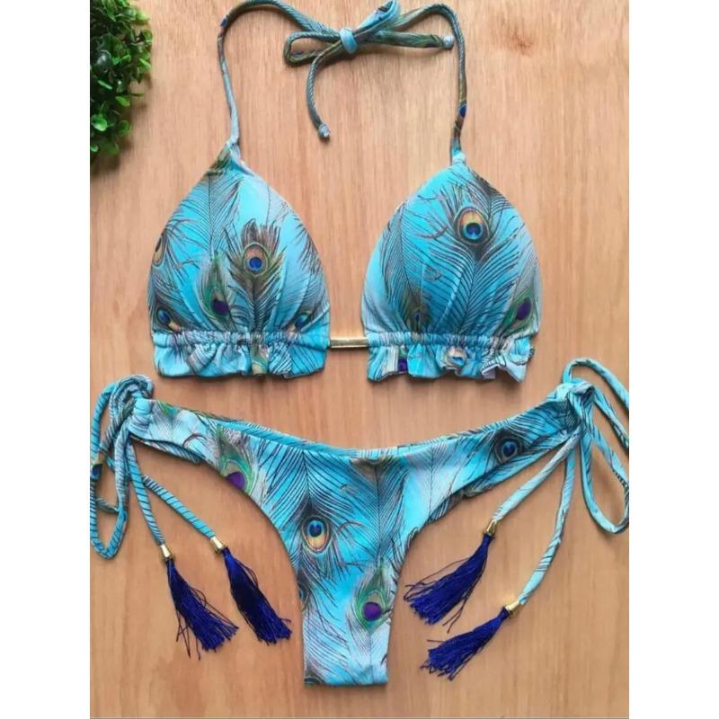 Sexy Micro Bikinis Set 2026 New Swimsuit Women Feather Print Bandage Swimwear Female Bathing Suit Brazilian Biquinis S
Sexy Micro Bikinis Set 2026 New Swimsuit Women Feather Print Bandage Swimwear Female Bathing Suit Brazilian Biquinis S