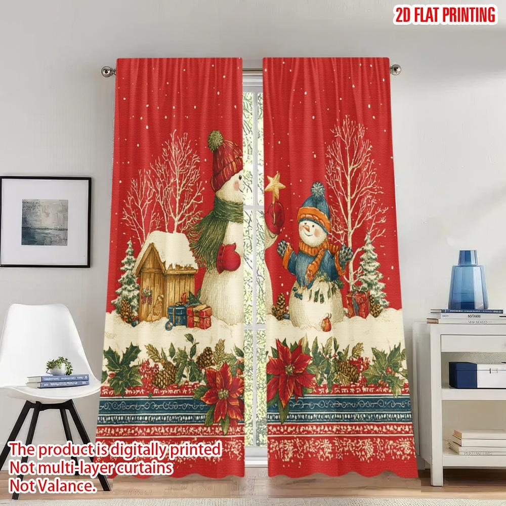 Set Of 2 Flat Printing Popular Christmas Curtains Snowmen Holiday Scene Digital Printed Polyester Drapes Festive Curtain Made W100*H70(CM)-Grommet top&1PCS
Set Of 2 Flat Printing Popular Christmas Curtains Snowmen Holiday Scene Digital Printed Polyester Drapes Festive Curtain Made W100*H70(CM)-Grommet top&1PCS