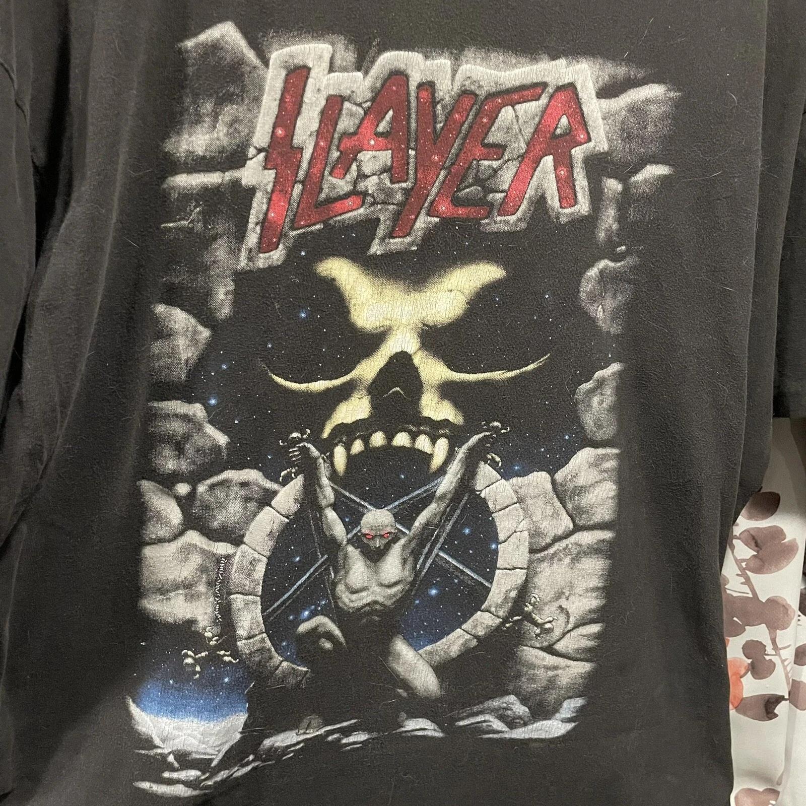 Vintage Slayer T-Shirt 1995 Live Intrusion concert T T-Shirt Winterland X Large 4XL
Vintage Slayer T-Shirt 1995 Live Intrusion concert T T-Shirt Winterland X Large 4XL