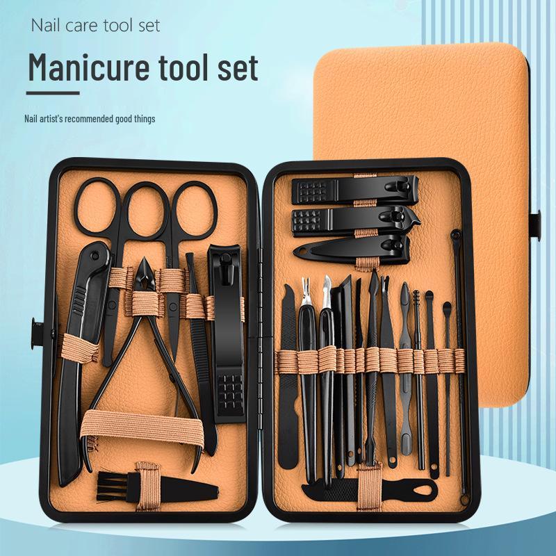High-End 24-Piece Grooming Set: Nail Clippers, Manicure, Pedicure, Ear Pick, Cuticle Remover.
High-End 24-Piece Grooming Set: Nail Clippers, Manicure, Pedicure, Ear Pick, Cuticle Remover.