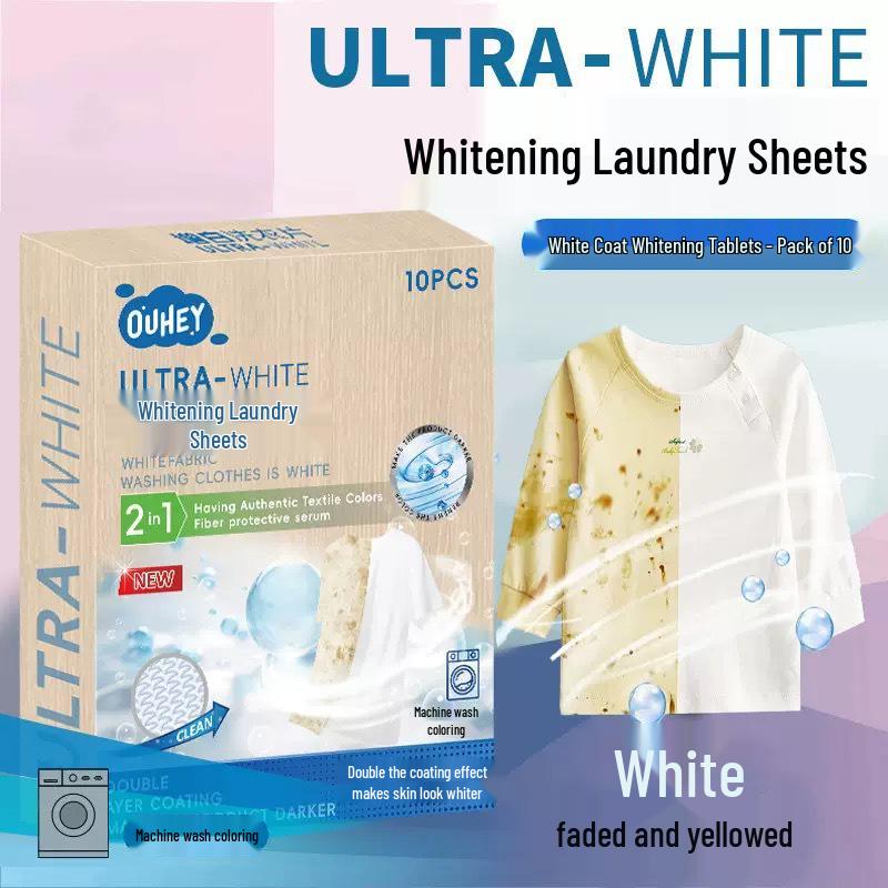 White Clothes Whitening and Restoration Tablets - Deep Cleaning, Powerful Yellowing Removal, Bleach Alternative. 1 box - 10 tablets
White Clothes Whitening and Restoration Tablets - Deep Cleaning, Powerful Yellowing Removal, Bleach Alternative. 1 box - 10 tablets