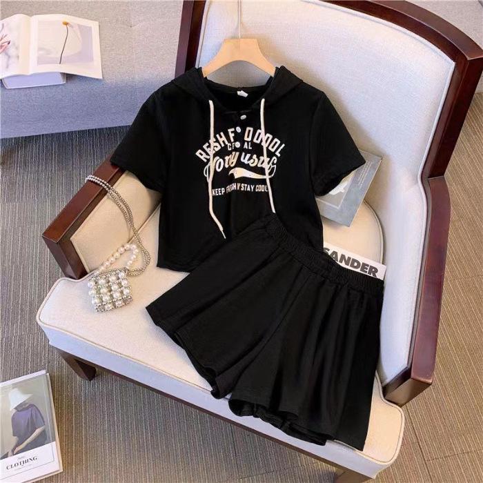Plus Size Women s Hooded Summer Outfit - Short Sleeve Top & Shorts Set in Apricot, Slimming Age-Reducing Casual Sporty Two-Piece for Chubby Girls L чёрный
Plus Size Women s Hooded Summer Outfit - Short Sleeve Top & Shorts Set in Apricot, Slimming Age-Reducing Casual Sporty Two-Piece for Chubby Girls L чёрный