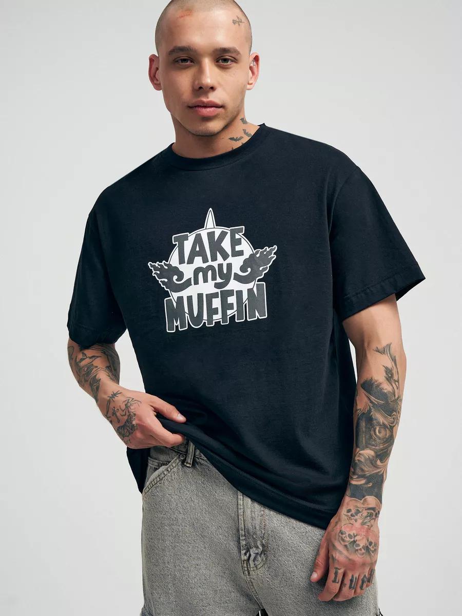Cotton oversized t-shirt with Take My Muffin print XL
Cotton oversized t-shirt with Take My Muffin print XL
