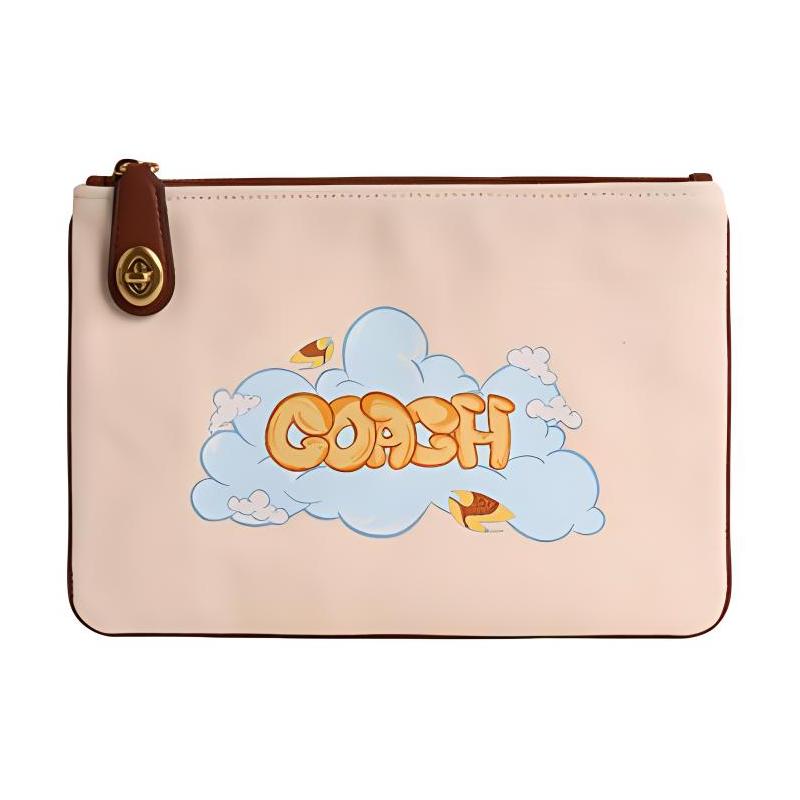 COACH Tsinghua Joint Model 25 Lucky Cloud Pattern Zipper Closure Fabric Clutch Medium Women s Brass Hardware Mixed Natural Color жовтий
COACH Tsinghua Joint Model 25 Lucky Cloud Pattern Zipper Closure Fabric Clutch Medium Women s Brass Hardware Mixed Natural Color жовтий