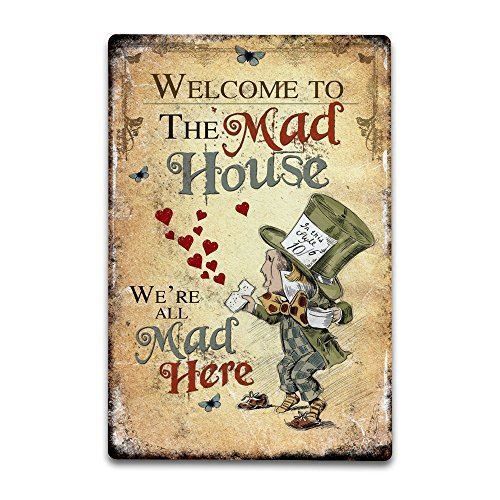 Metal Sign Vintage Plaque Picture Welcome to the Mad HouseAluminum 20x30cm(7.8x11.8inch)
Metal Sign Vintage Plaque Picture Welcome to the Mad HouseAluminum 20x30cm(7.8x11.8inch)