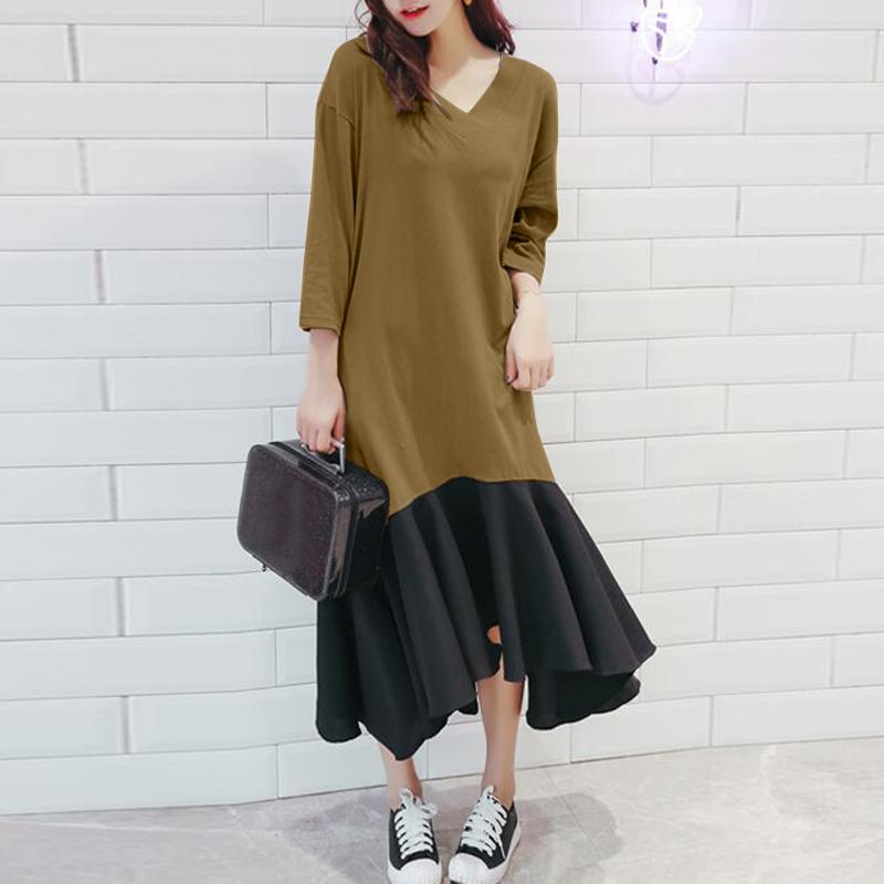 ZANZEA Женское повседневное платье с V-образным вырезом и рукавом 3/4 в стиле пэчворк, длинное 4XL коричневый
ZANZEA Женское повседневное платье с V-образным вырезом и рукавом 3/4 в стиле пэчворк, длинное 4XL коричневый