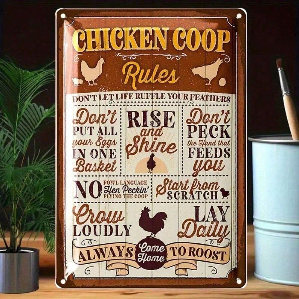 Metal Wall Art Vintage Rooster Kitchen Rules Poster for Home Bar Cafe
Metal Wall Art Vintage Rooster Kitchen Rules Poster for Home Bar Cafe