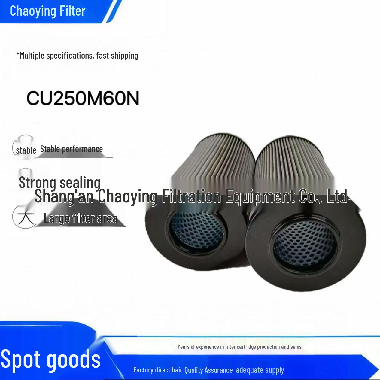 Chao Ying Hydraulic Oil Filter Element CU250M60N/M90N for Thin Oil Stations
Chao Ying Hydraulic Oil Filter Element CU250M60N/M90N for Thin Oil Stations