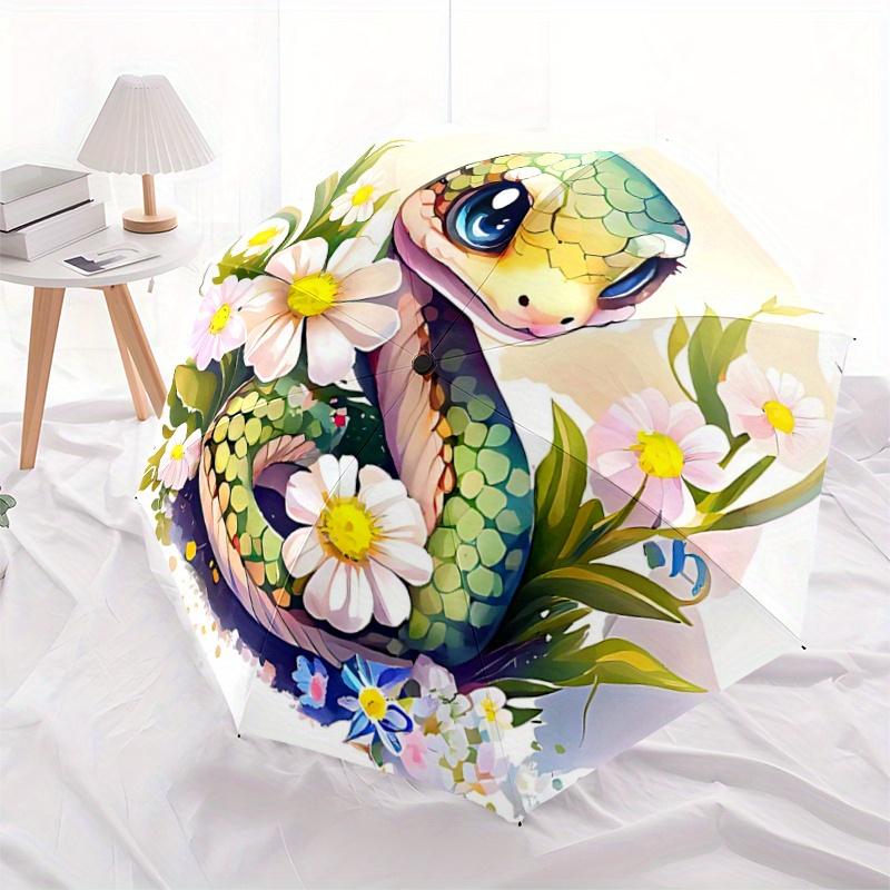 1pc Snake with Flowers Automatic 3-Fold Umbrella Design, Cute Cartoon Pattern, Portable Outdoor Umbrella, Perfect, Holiday Gift for fans.H097
1pc Snake with Flowers Automatic 3-Fold Umbrella Design, Cute Cartoon Pattern, Portable Outdoor Umbrella, Perfect, Holiday Gift for fans.H097