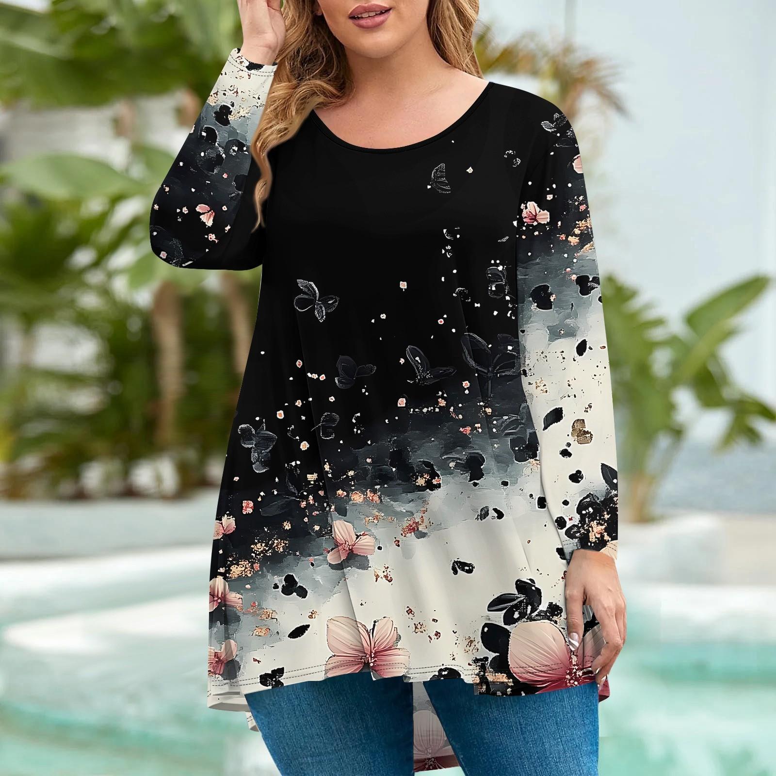 Женская мода большого размера с круглым вырезом и длинным рукавом, повседневный свободный пуловер с принтом XXXXXL чёрный
Женская мода большого размера с круглым вырезом и длинным рукавом, повседневный свободный пуловер с принтом XXXXXL чёрный