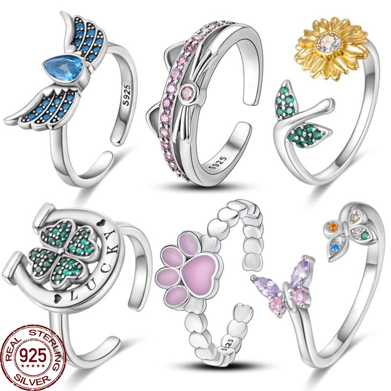 Модное кольцо на палец, ювелирное изделие из серебра 925 пробы, кольца с клевером, подсолнухом, кошкой, сверкающее цирконие, кольцо с крыльями ангела, популярные обручальные кольца для девушки
Модное кольцо на палец, ювелирное изделие из серебра 925 пробы, кольца с клевером, подсолнухом, кошкой, сверкающее цирконие, кольцо с крыльями ангела, популярные обручальные кольца для девушки