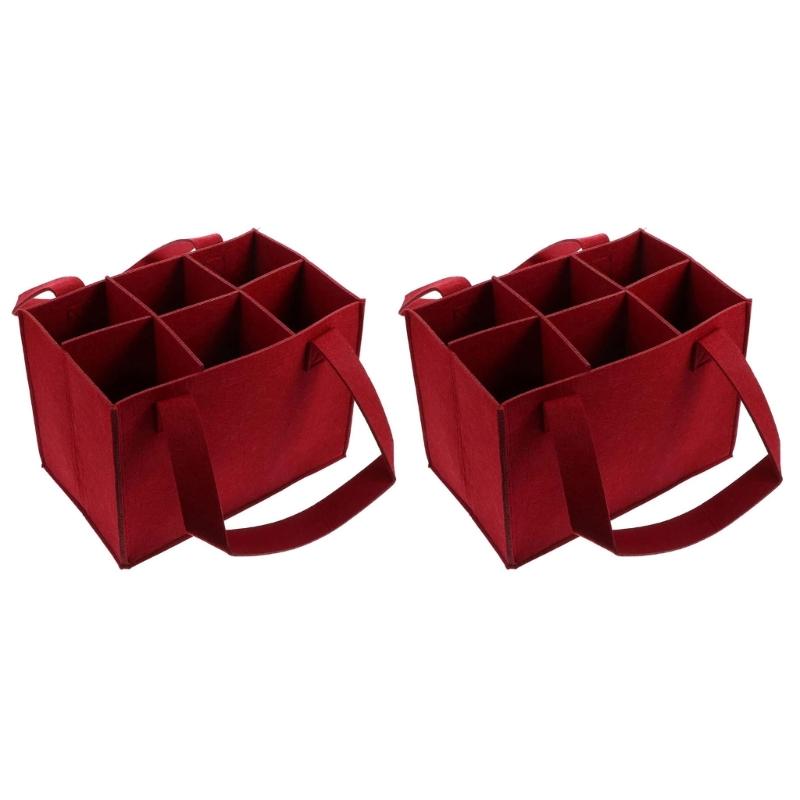 2Pieces Reusable 6 Bottle Wine Bag Thick Felt Fabric With Internal Dividers For Secure Transporting Beer Champagne бордовий
2Pieces Reusable 6 Bottle Wine Bag Thick Felt Fabric With Internal Dividers For Secure Transporting Beer Champagne бордовий