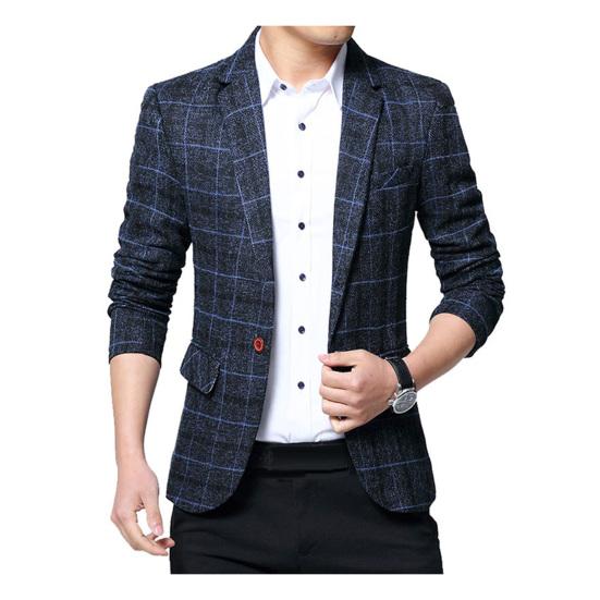 Модный мужской клетчатый пиджак с лацканами, приталенный, куртка-пальто на одной пуговице, деловой костюм XXL синий
Модный мужской клетчатый пиджак с лацканами, приталенный, куртка-пальто на одной пуговице, деловой костюм XXL синий