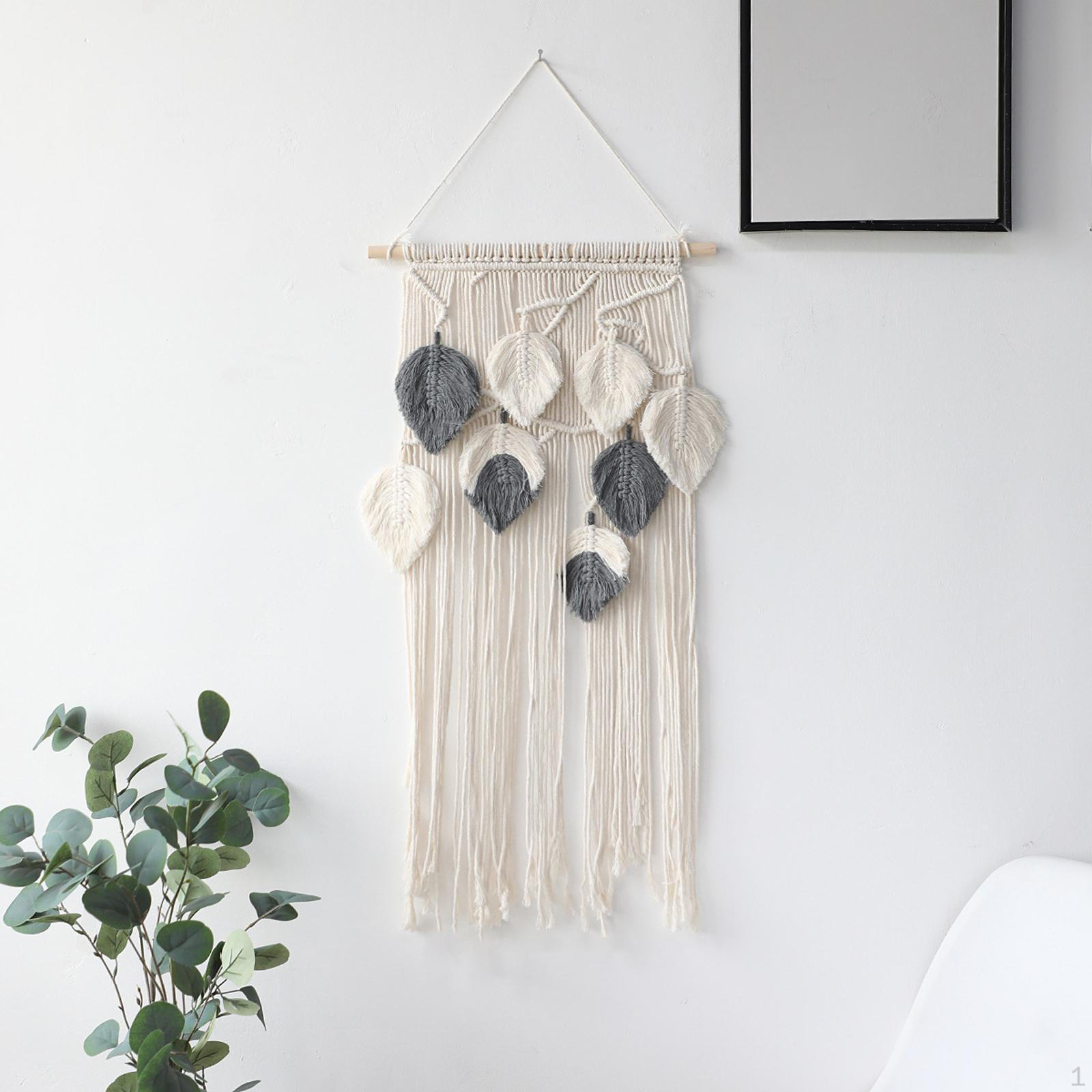 Chic Macrame Tapestry Handmade Boho Ornament Feather Pendant Fringe Tassels for Office Nursery
Chic Macrame Tapestry Handmade Boho Ornament Feather Pendant Fringe Tassels for Office Nursery