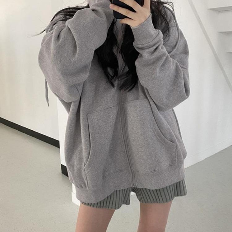 Hooded Women s Jacket Sweatshirt Solid Color Thickened Velvet Cardigan Loose Top Zipper 3XL сірий
Hooded Women s Jacket Sweatshirt Solid Color Thickened Velvet Cardigan Loose Top Zipper 3XL сірий