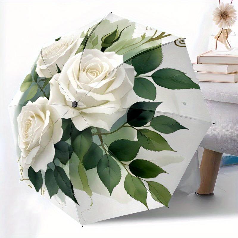 Automatic Umbrella with White Roses & Green Leaves Floral Design - Lightweight Portable Automatic Open/close, 8-Rib sturdy fra (as the picture,Iron&8K)
Automatic Umbrella with White Roses & Green Leaves Floral Design - Lightweight Portable Automatic Open/close, 8-Rib sturdy fra (as the picture,Iron&8K)