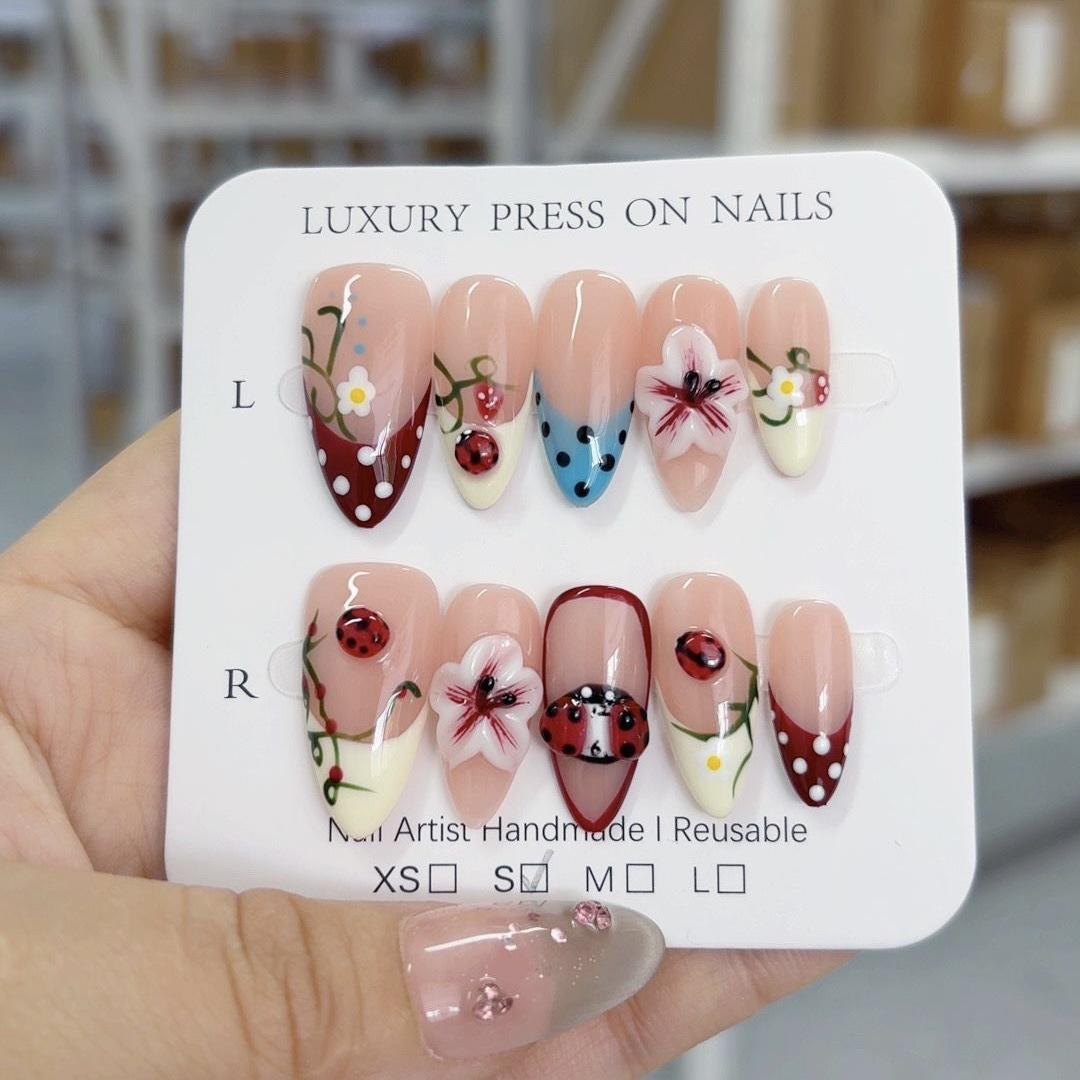 Wearing Nail French Handmade Nail Art Tablets Finished Products Popular Fake Nails L
Wearing Nail French Handmade Nail Art Tablets Finished Products Popular Fake Nails L