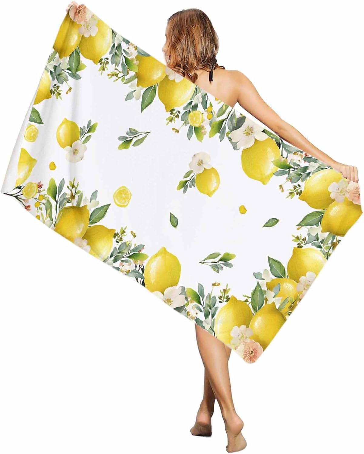 Quick Dry Bath Towels,Sand Proof Microfiber Beach Blanket Summer Rustic Lemon Floral Leaf Oversized Absorbent Pool Blankets for W30*H60(CM)
Quick Dry Bath Towels,Sand Proof Microfiber Beach Blanket Summer Rustic Lemon Floral Leaf Oversized Absorbent Pool Blankets for W30*H60(CM)